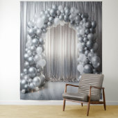  tonen van Grey Balloon Arch Wandkleed (In situ)