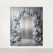  tonen van Grey Balloon Arch Wandkleed (Voorkant)