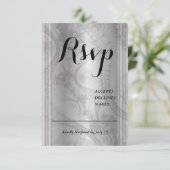 Tonen van Grijze Rsvp kaart met kantdetail (Staand voorkant)