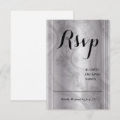 Tonen van Grijze Rsvp kaart met kantdetail (Voorkant / Achterkant)