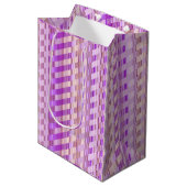 Tonen van Paarse strepen Medium Cadeauzakje (Voorkant Gekanteld)