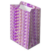 Tonen van Paarse strepen Medium Cadeauzakje (Achterkant Gekanteld)