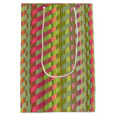Tonen van roze en groene strepen medium cadeauzakje (Achterkant)