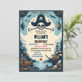 Toneschip Kinder Koele Vlaggenboot Piraat 3e Verja Kaart (Staand voorkant)