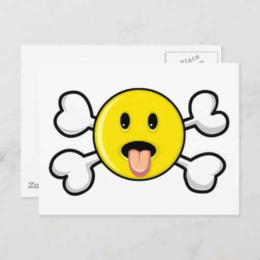 Tong Schedel en Kruisbeenderen Briefkaart (Voorkant / Achterkant)