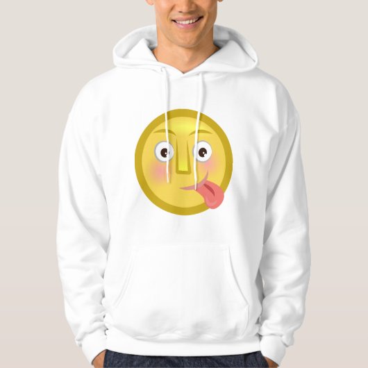 Tong Uit Emoji Grappig Domme Gezicht Hoodie (Voorkant)