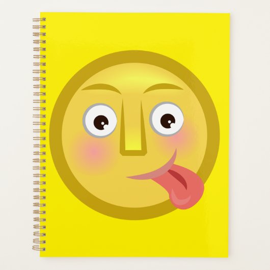 Tong Uit Emoji Grappig Onnozel Gezicht Planner (Voorkant)
