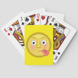Tong Uit Emoji Grappig Onnozel Gezicht Pokerkaarten