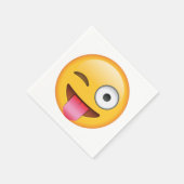 Tong uit met knipperend oog - Emoji Servet (Hoek)