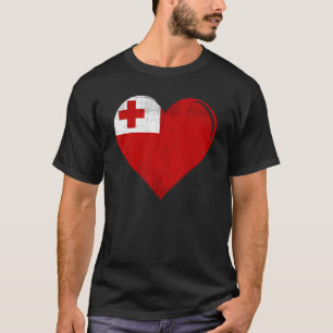  Tonga Flag Hart voor Tongan T-shirt