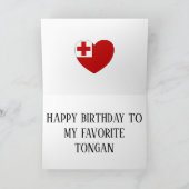 Tonga Flag Patriotic Birthday Kaart (Binnen)