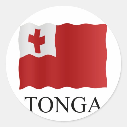Tonga flag ronde sticker (Voorkant)