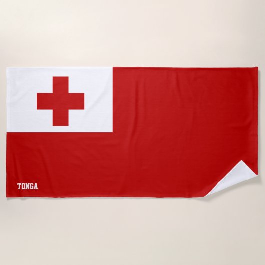 Tonga Flag Splendid Patriotic Strandlaken (Voorkant)