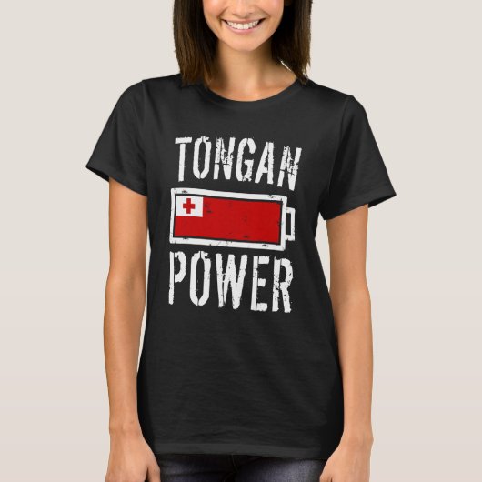 Tonga Flag Tongan Power Battery Proud T-shirt (Voorkant)