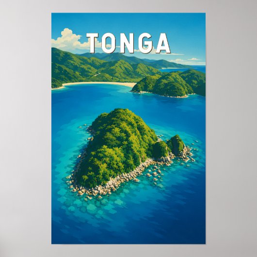 Tonga Illustratie Reis Kunst Vintage Poster (Voorkant)