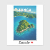Tonga Illustratie Reis Kunst Vintage Sticker (Vel)