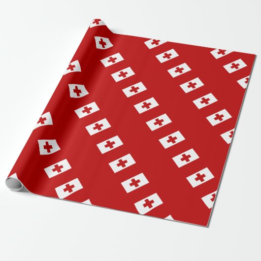 Tonga Island - vlag Rode Kruis Cadeaupapier (Uitgerold)