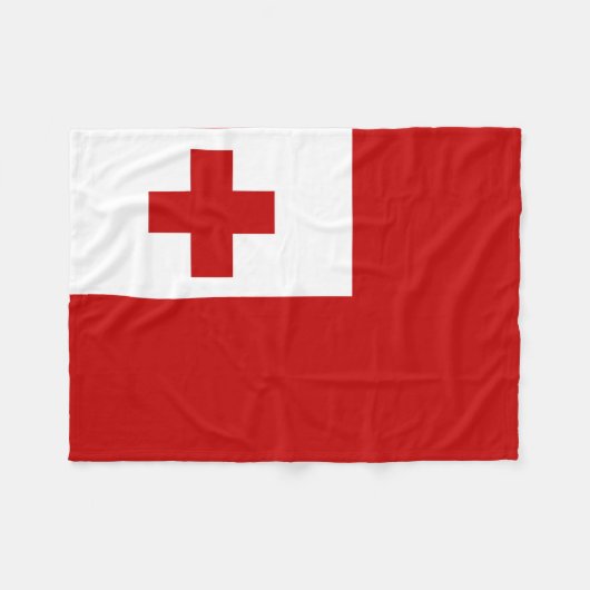 Tonga Island - vlag Rode Kruis Fleece Deken (Voorkant (Horizontaal))