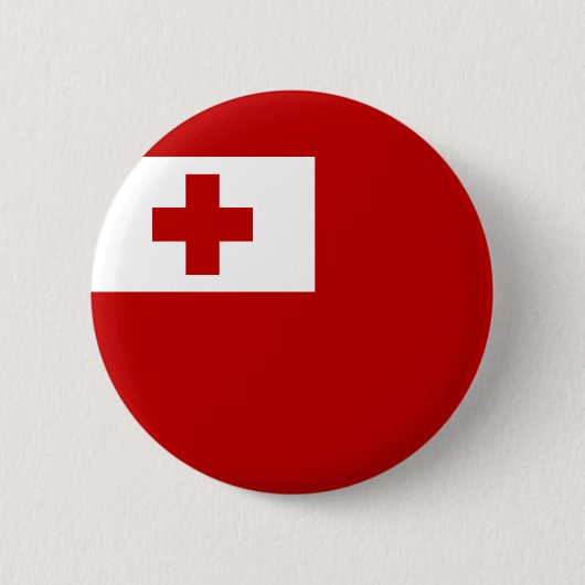 Tonga Island - vlag Rode Kruis Ronde Button 5,7 Cm (Voorkant)