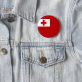 Tonga Island - vlag Rode Kruis Ronde Button 5,7 Cm (In situ)