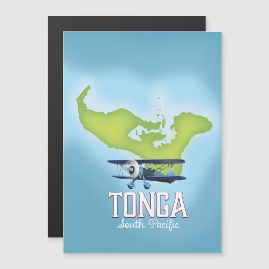 Tonga kaart Vlucht reisposter (Voorkant / Achterkant)
