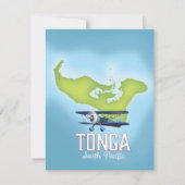 Tonga kaart Vlucht reisposter (Voorkant)