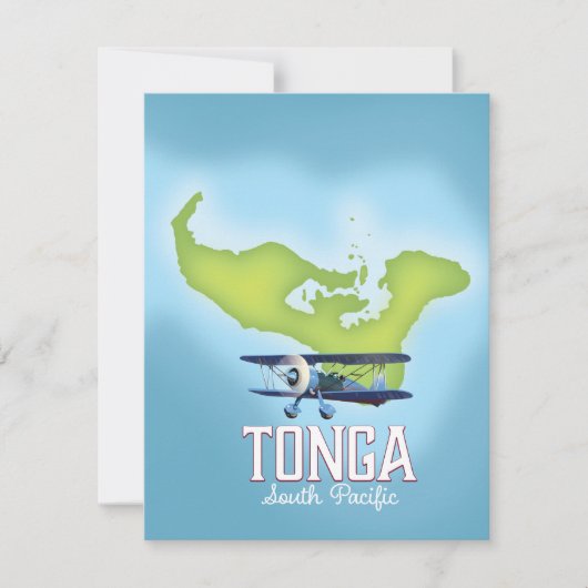 Tonga kaart Vlucht reisposter (Voorkant)