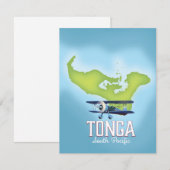 Tonga kaart Vlucht reisposter (Voorkant / Achterkant)