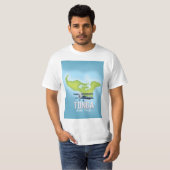 Tonga kaart Vlucht reisposter T-shirt (Voorkant volledig)