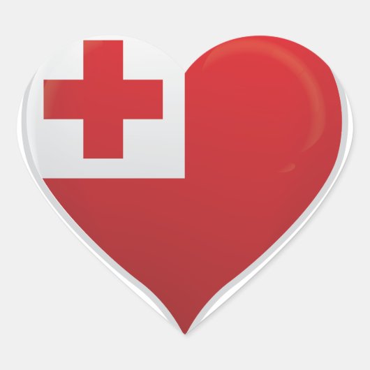 Tonga liefde vlag trots hart sticker (Voorkant)