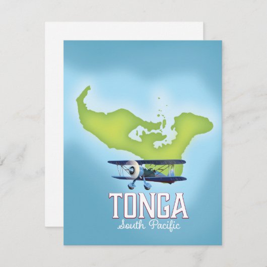 Tonga Map-vliegposter (Voorkant / Achterkant)