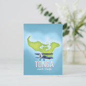 Tonga Map-vliegposter Briefkaart (Staand voorkant)