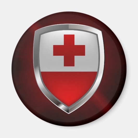 Tonga Metallic Emblem Magneet (Voorkant)