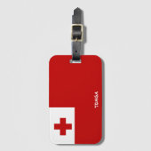 Tonga National Flag Patriotic Bagagelabel (Voorkant (verticaal))
