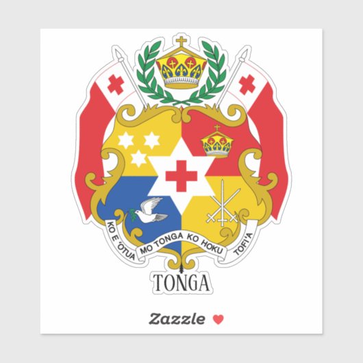 Tonga Nationale wapenschild Sticker (Vel)