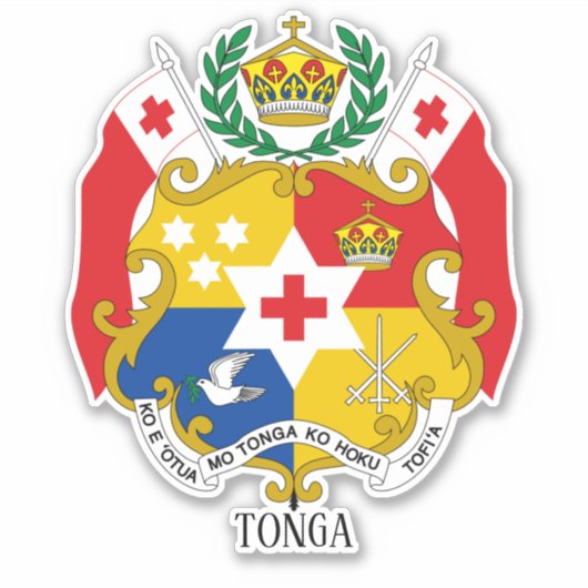 Tonga Nationale wapenschild Sticker (Voorkant)