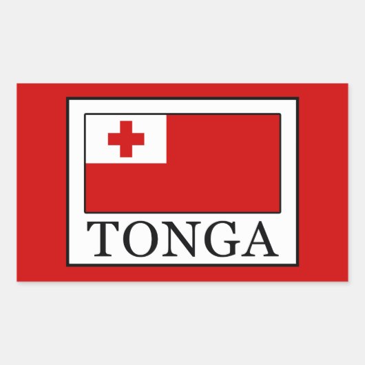 Tonga Rechthoekige Sticker (Voorkant)