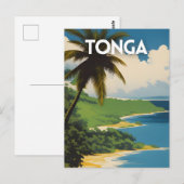 Tonga Retro Travel Poster Briefkaart (Voorkant / Achterkant)