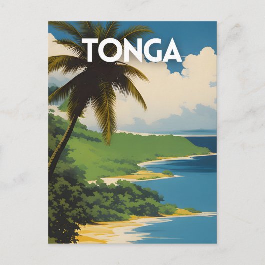 Tonga Retro Travel Poster Briefkaart (Voorkant)