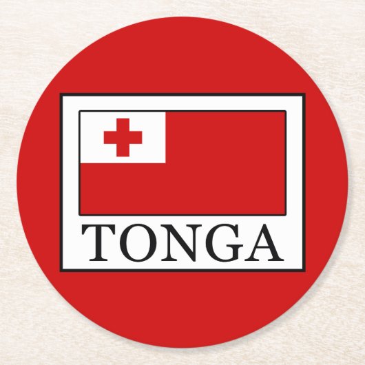 Tonga Ronde Kartonnen Onderzetter (Voorkant)