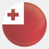 Tonga Round-pictogramvlag Ronde Sticker (Voorkant)