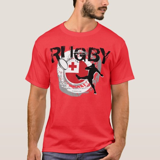 Tonga Rugby Fans T-shirt Kick (Voorkant)