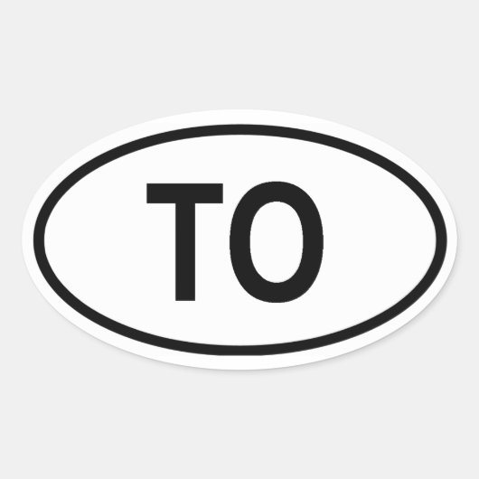 Tonga "TO" Ovale Sticker (Voorkant)