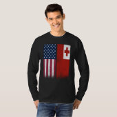 Tonga Tongan American Flags Proud USA Tonga T-shirt (Voorkant volledig)