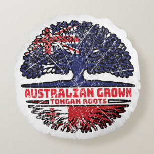 Tonga Tongan Australian Australia Tree Roots Flag Rond Kussen