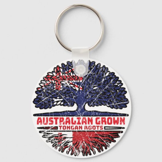 Tonga Tongan Australian Australia Tree Roots Flag Sleutelhanger (Voorkant)