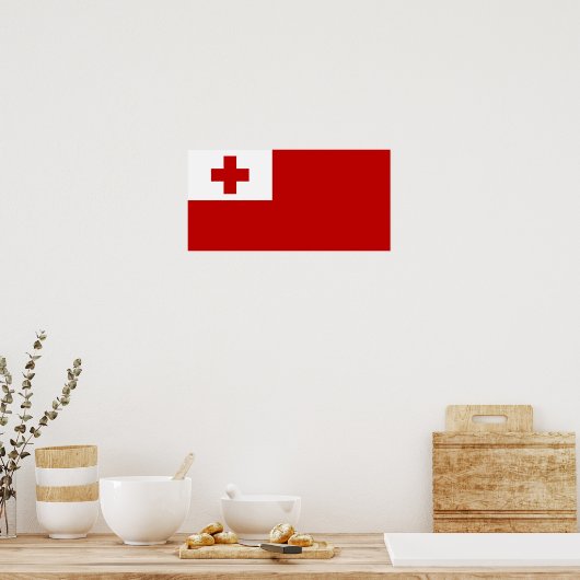 Tonga - Tongan Flag Poster (Keuken)