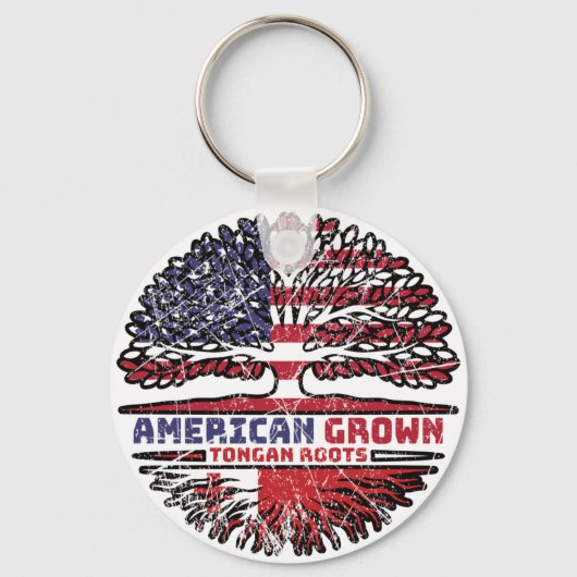 Tonga Tongan US USA United States Tree Sleutelhanger (Voorkant)