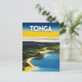 Tonga Travel Art Poster Briefkaart (Staand voorkant)