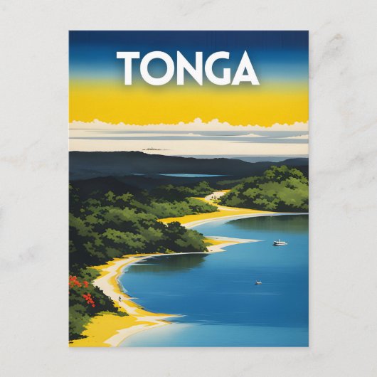 Tonga Travel Art Poster Briefkaart (Voorkant)